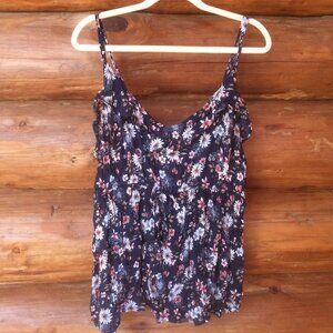 Torrid Blue Floral Ruffle Tank Top Size 2 (2X)